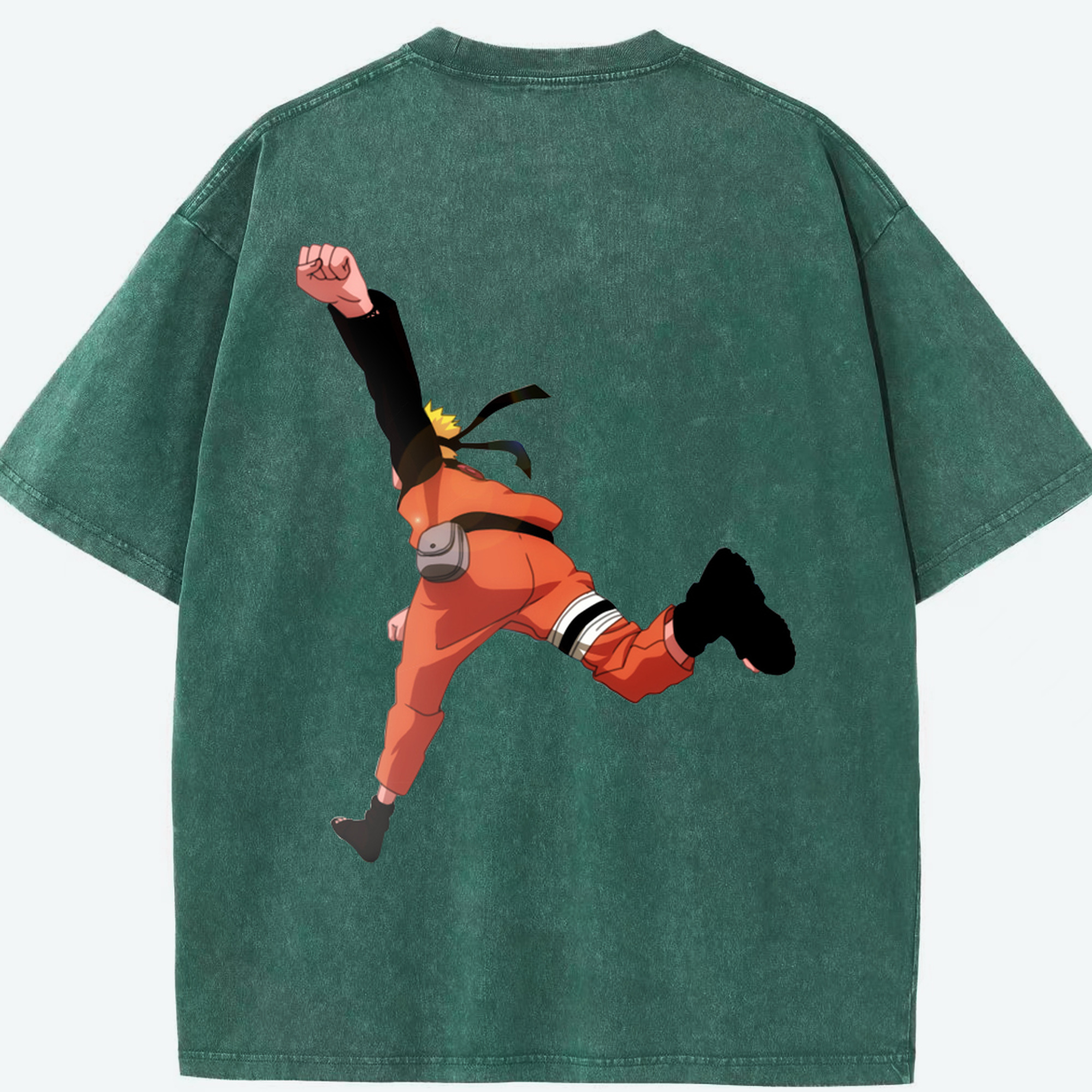 （画像用） NARUTO -ナルト- うずまき ナルト Uzumaki Naruto 綿100% ヴィンテージ風 半袖Tシャツ（背面プリント）